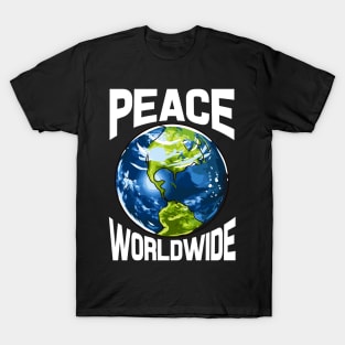 Peace Worldwide Mother Earth Pacifist Hipster T-Shirt